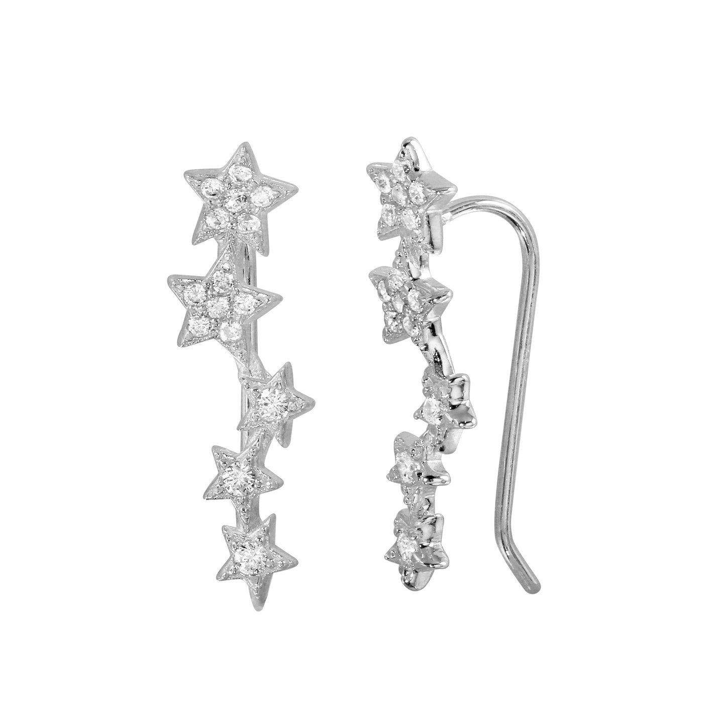 CZ Stars Ear climbers