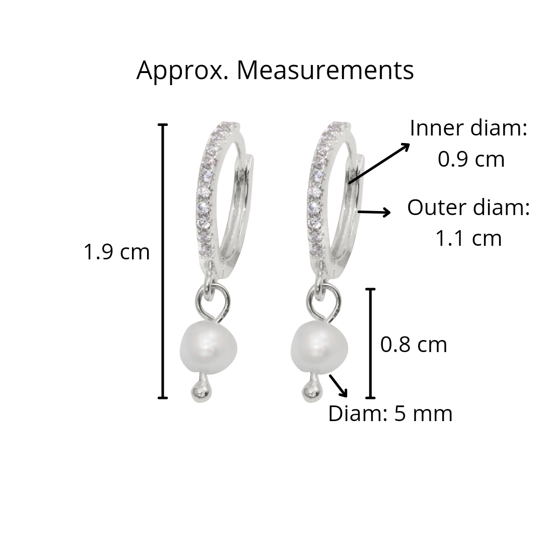 Pearl dangle Hoop Earrings