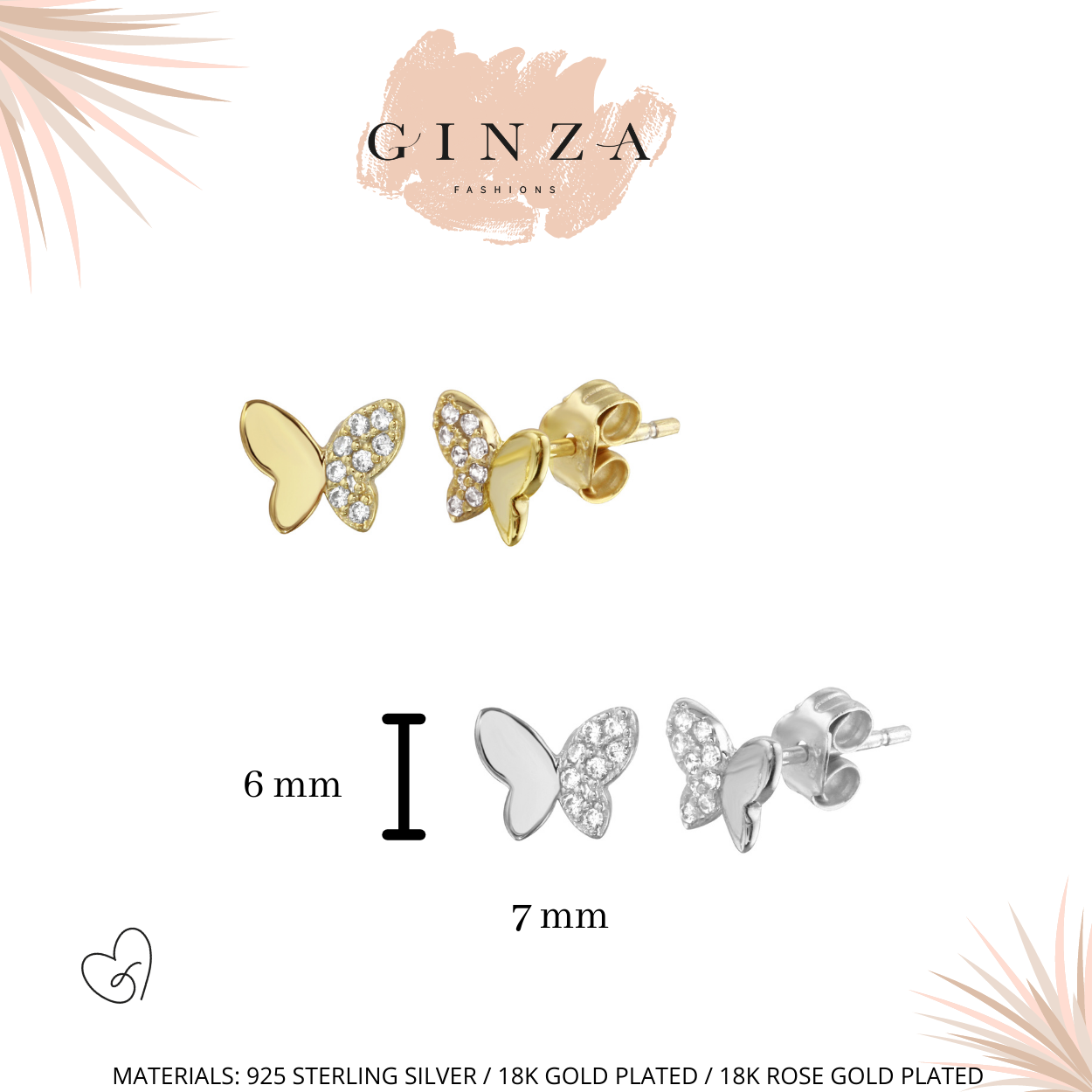 Tiny Butterfly Studs Earrings