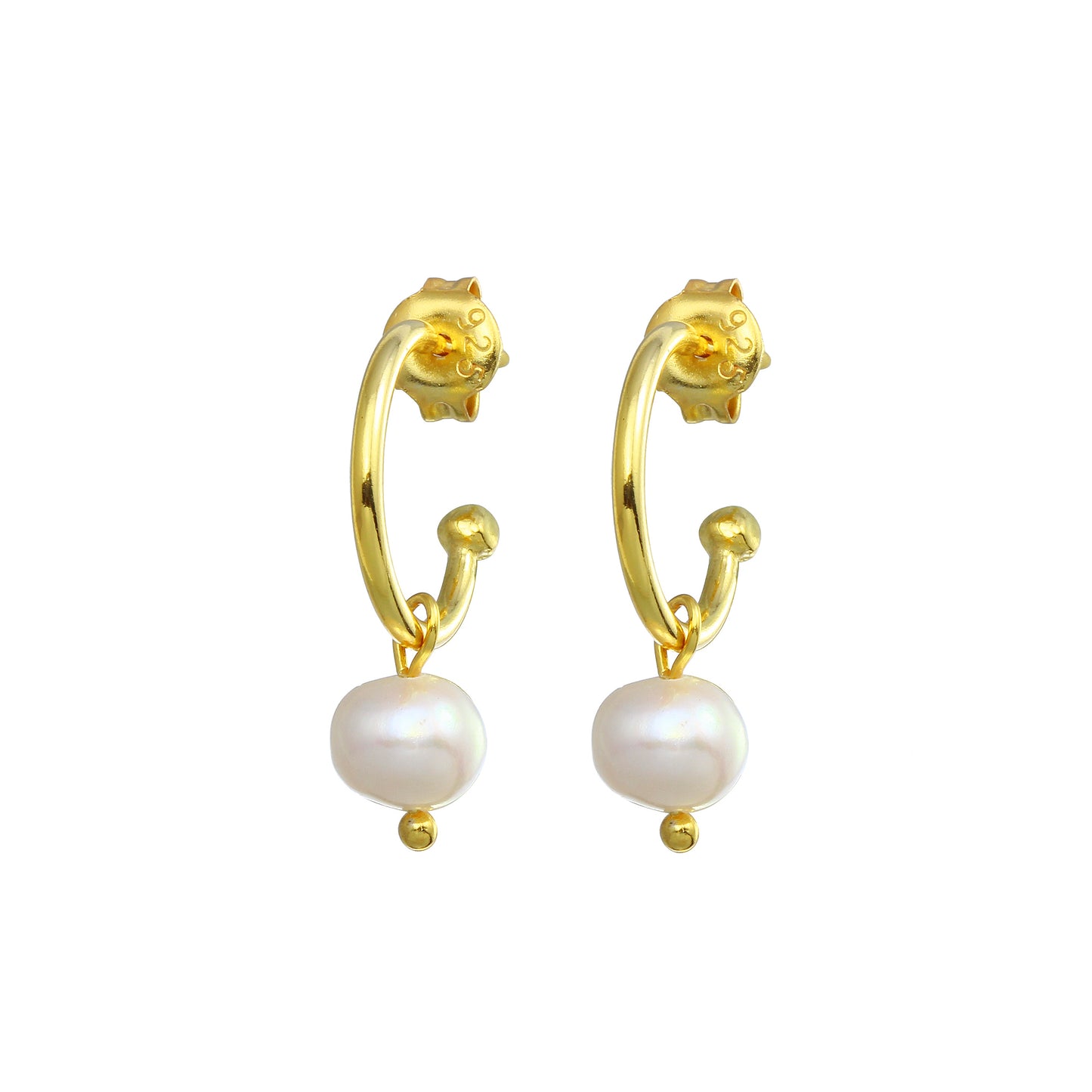 Dangling Pearl Huggie Earring