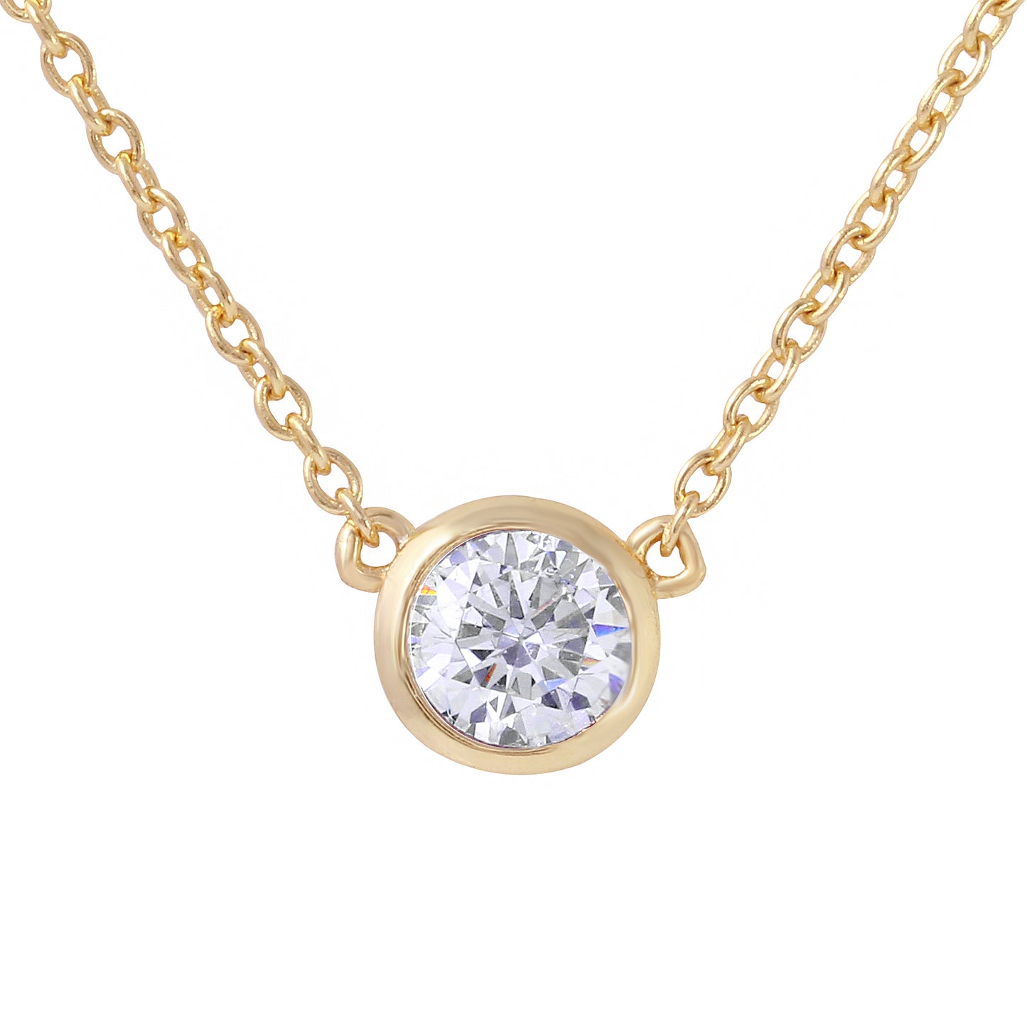 Round Bezel Solitaire Necklace