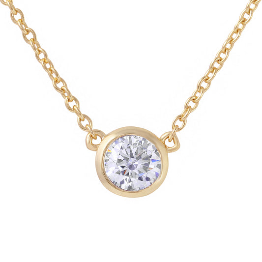 Round Bezel Solitaire Necklace