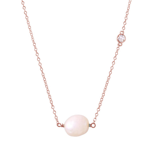 Pearl with CZ Necklace