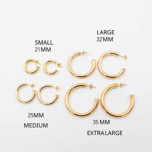 Chunky Tube Hoops Earring