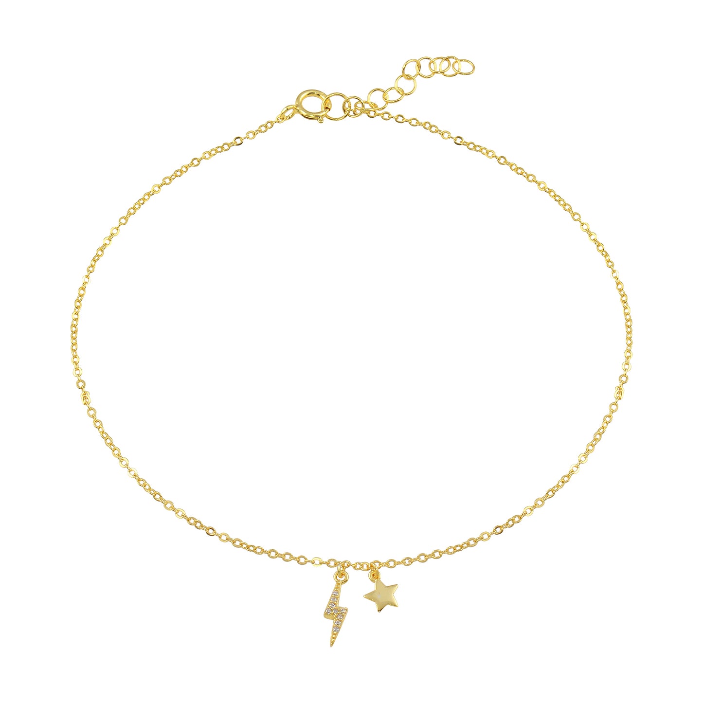 Lightning bolt and Star anklet