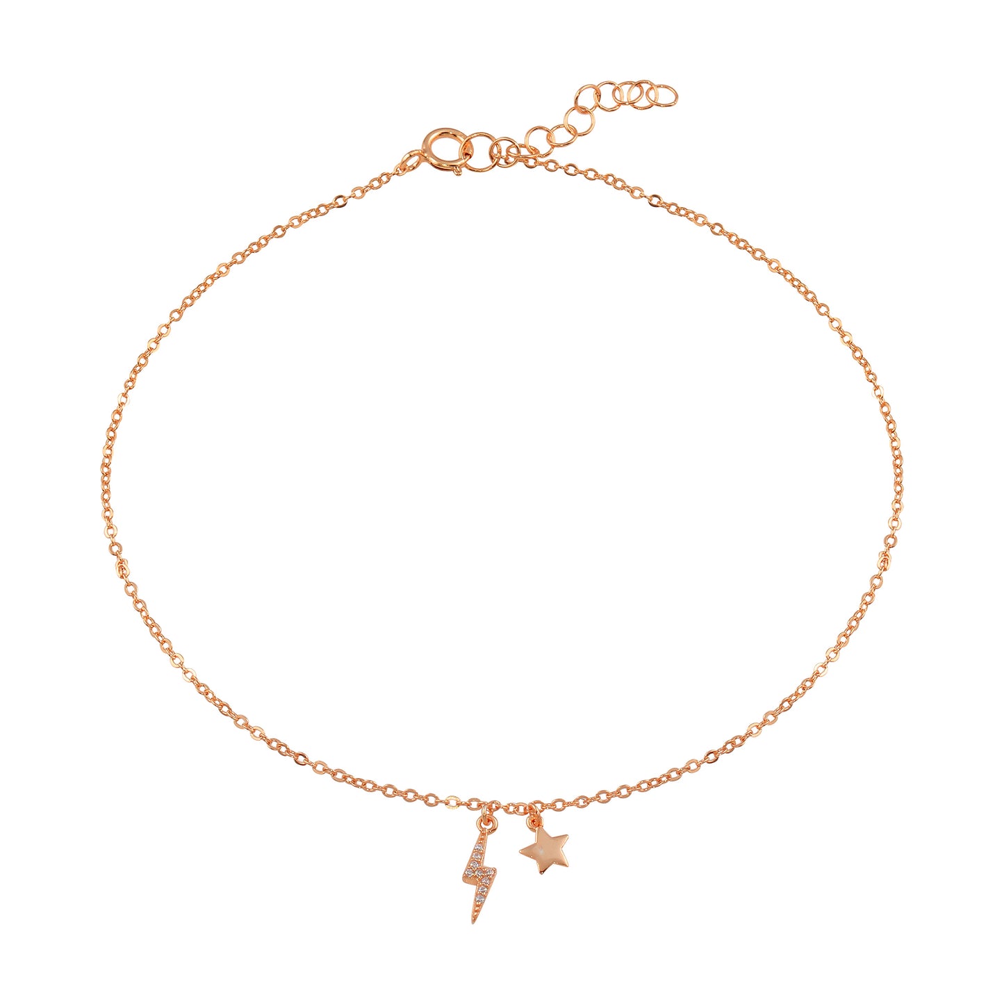 Lightning bolt and Star anklet