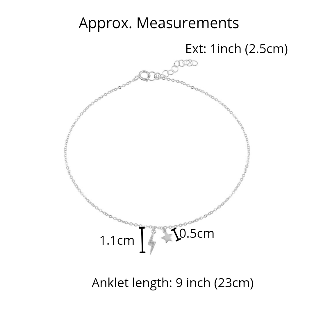 Lightning bolt and Star anklet