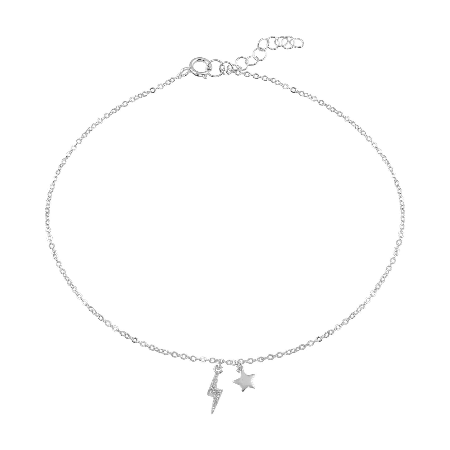 Lightning bolt and Star anklet