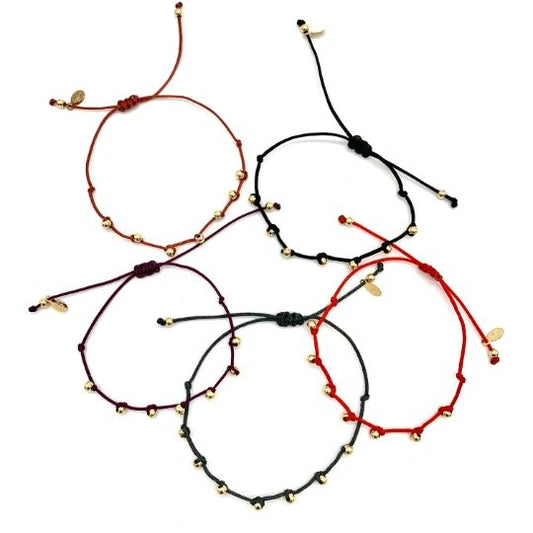 Cotton Cord Bracelet with beaded
