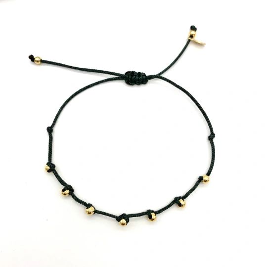 Cotton Cord Bracelet with beaded