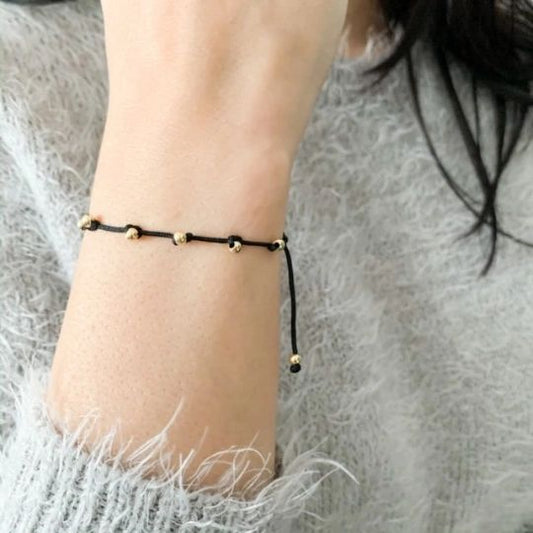 Cotton Cord Bracelet with beaded