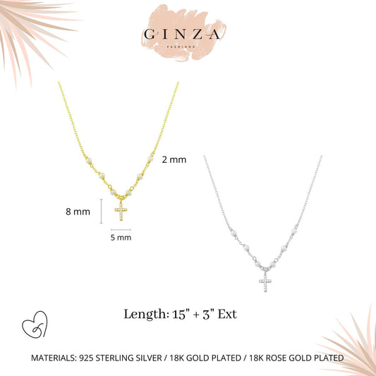 Cross with pearls Necklace