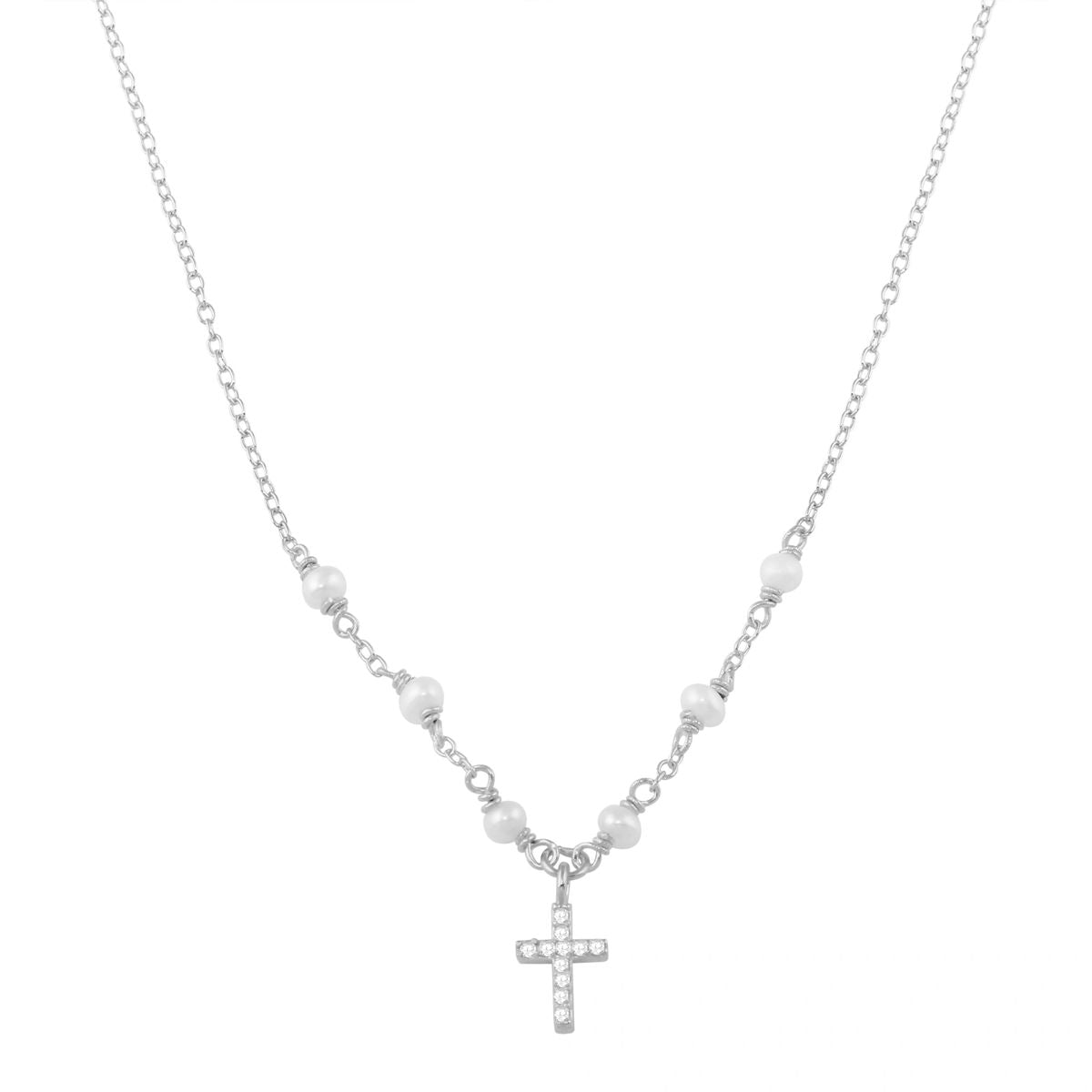 Cross with pearls Necklace