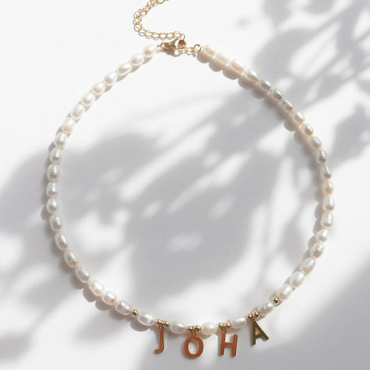 Custom Pearl Name Necklace