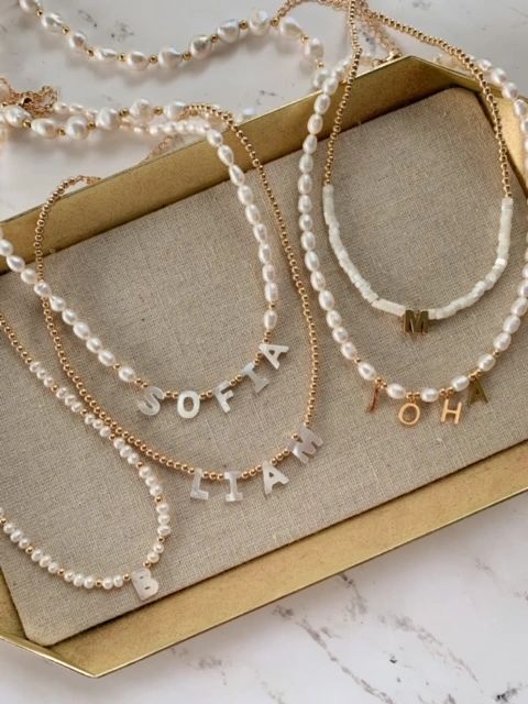 Custom Pearl Name Necklace