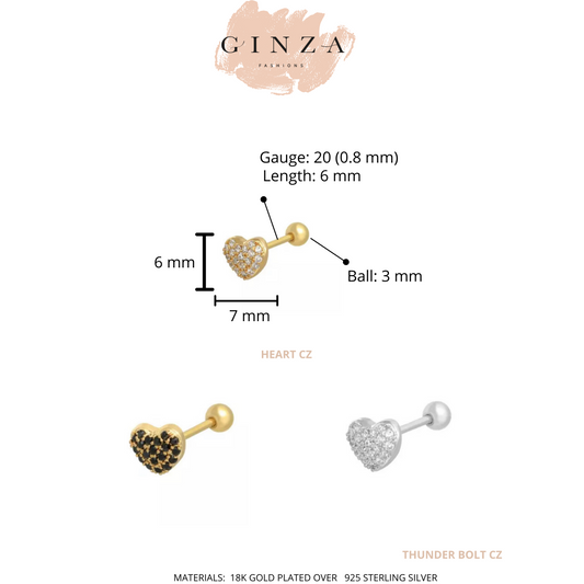 CZ Heart Piercing