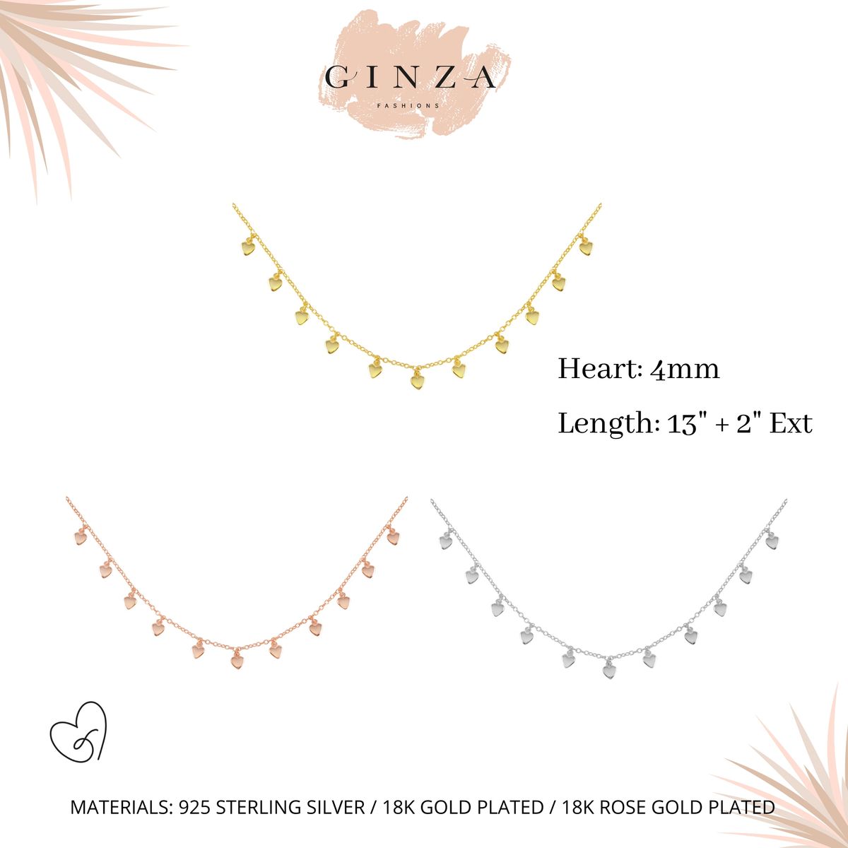 Hearts Choker Necklace