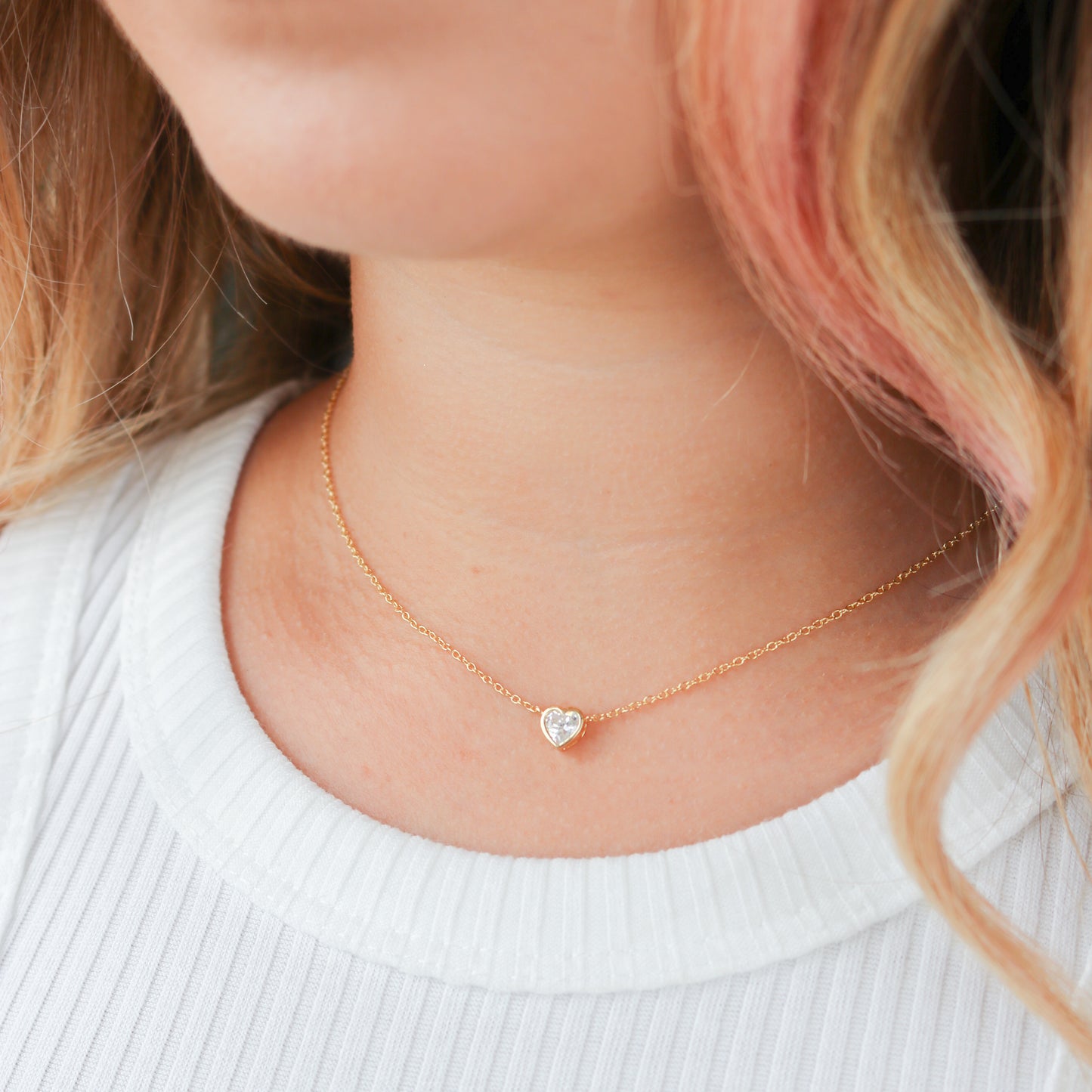 Heart Bezel Necklace