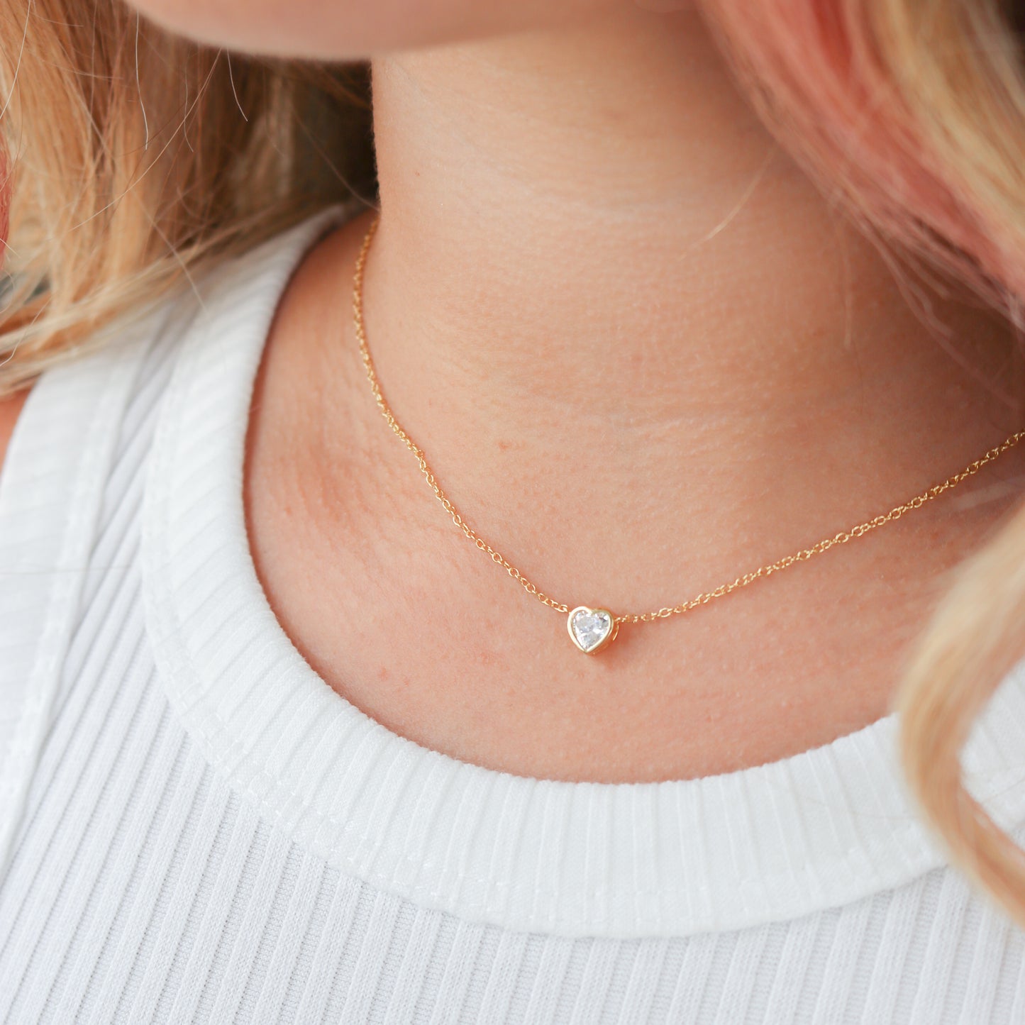 Heart Bezel Necklace