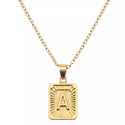 Square Initial Necklace