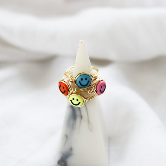 Color Smiley  Face Ring