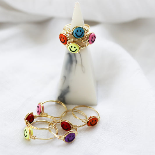 Color Smiley  Face Ring