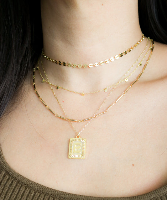 Square Initial Necklace