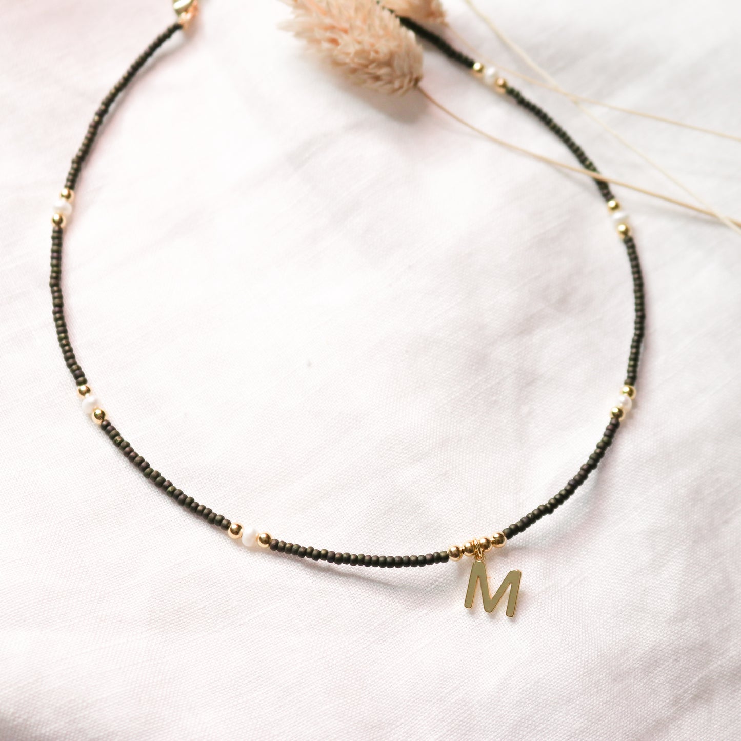 Initial Roxy Beaded Choker