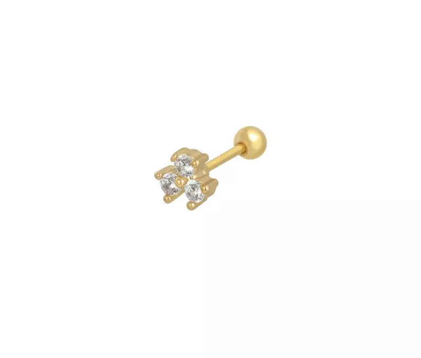 Tiny Triple CZ Piercing