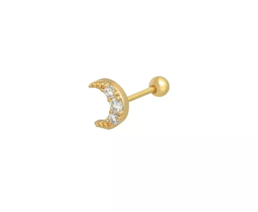 Tiny Moon CZ Piercing