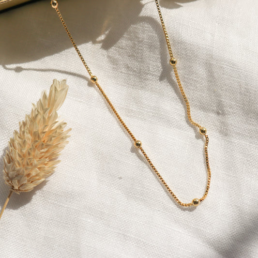 Dainty Satellite Box Chain Necklace