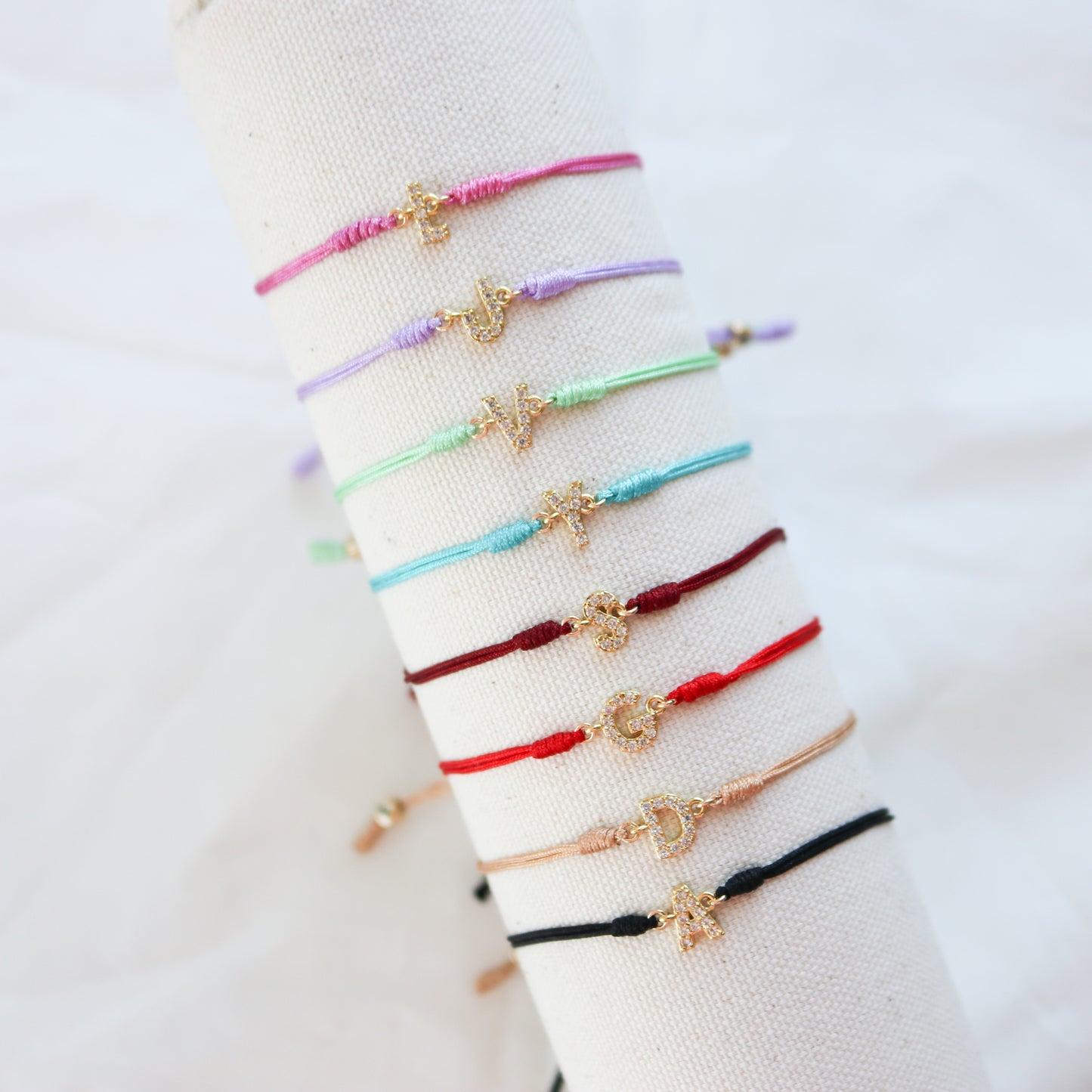 Initial Cotton Cord Bracelet