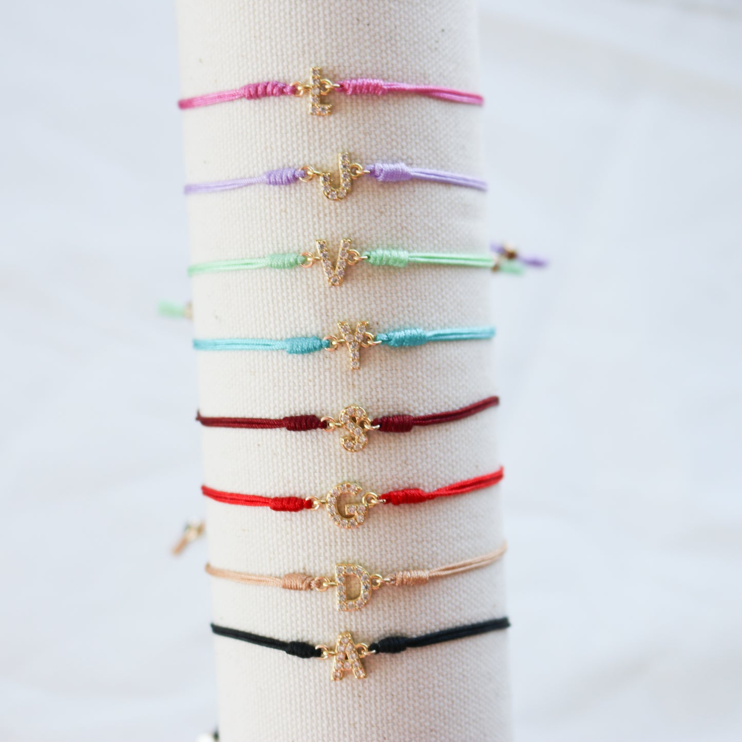 Initial Cotton Cord Bracelet