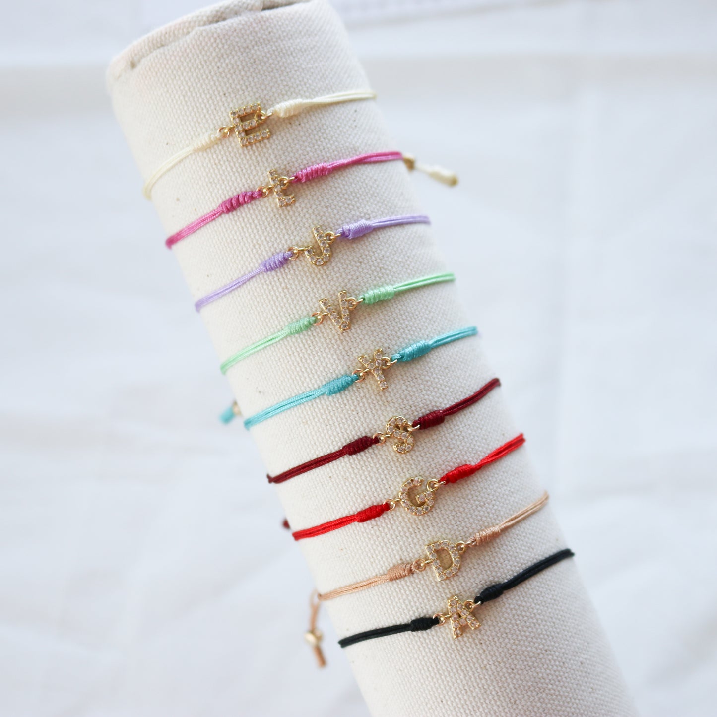 Initial Cotton Cord Bracelet