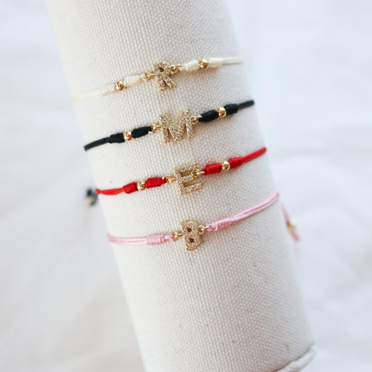 Letter Cotton Cord Bracelet