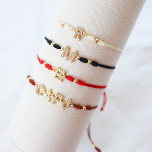 Letter Cotton Cord Bracelet