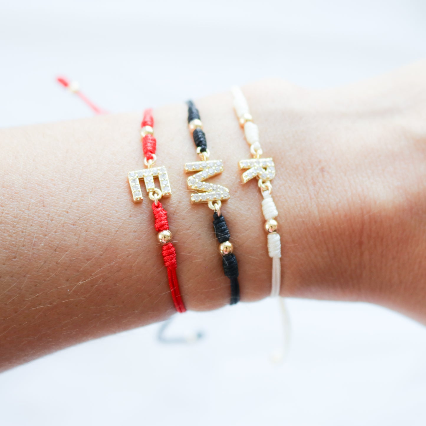 Letter Cotton Cord Bracelet