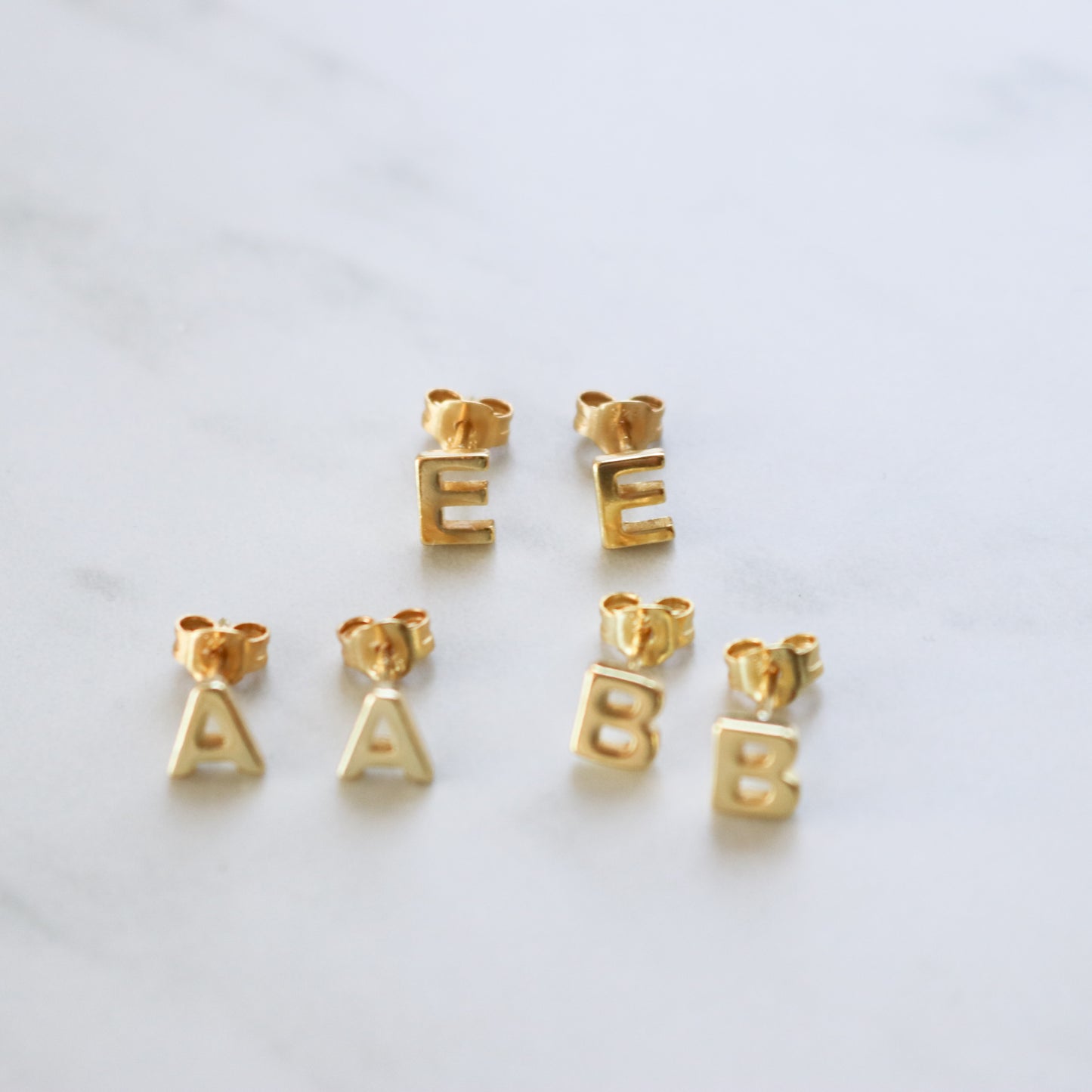 Tiny Initial Stud Earring