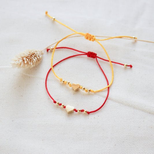 Heart Cotton Cord Bracelet
