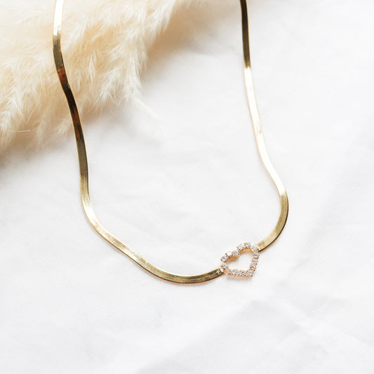 Heart Herringbone Chain