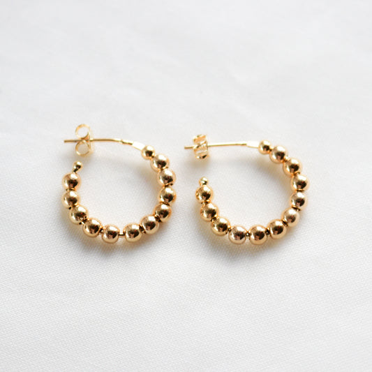 Small Beaded Hoop Earring