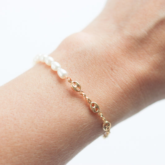 Mini  Mariner X Freshwater Pearl Bracelet
