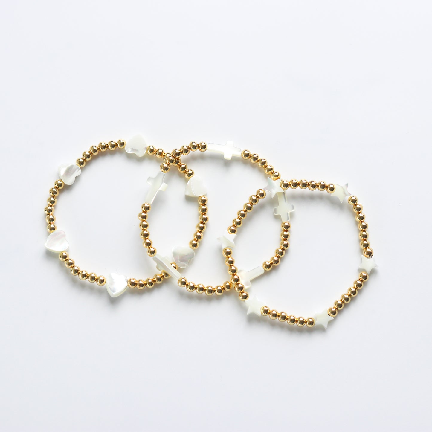 Star, Cross or Heart Beaded Bracelet