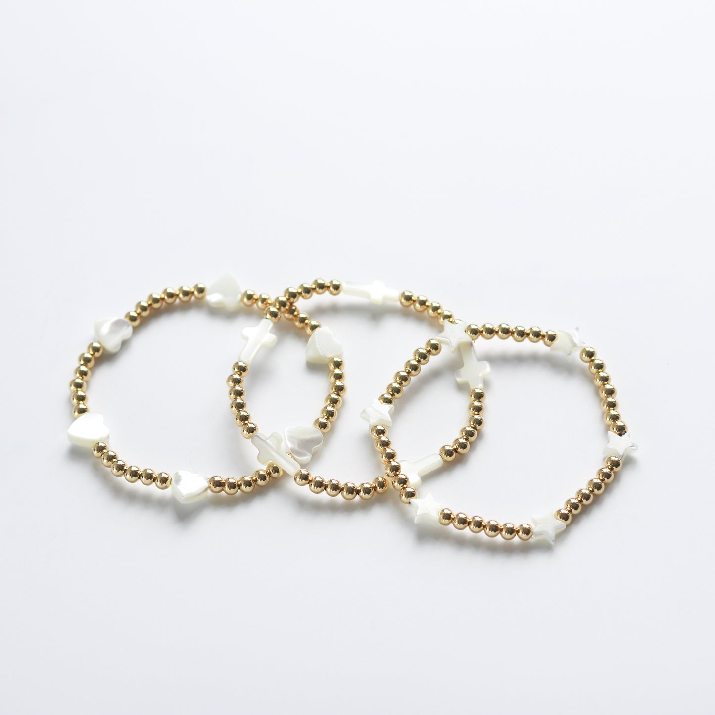 Star, Cross or Heart Beaded Bracelet