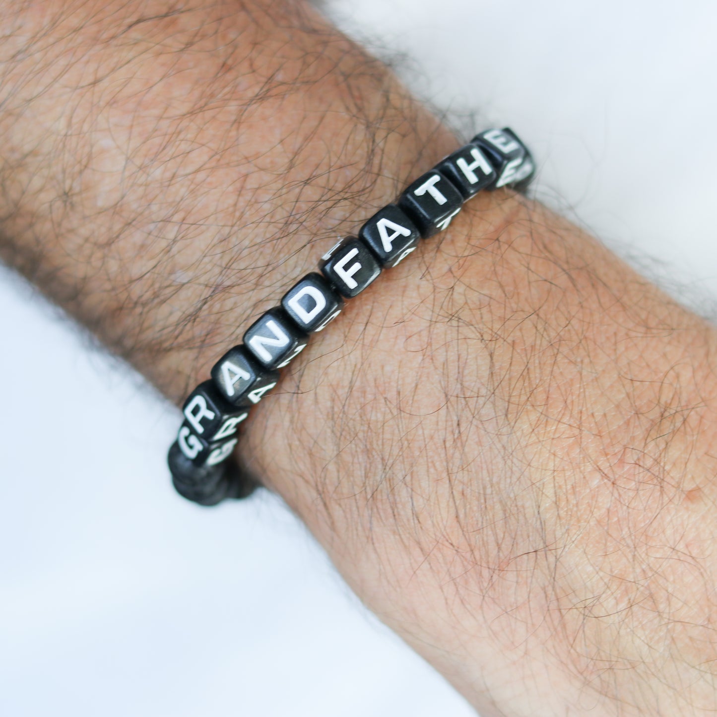 Men's Beaded Name Bracelet