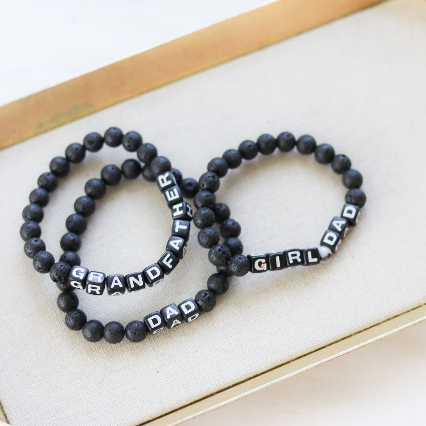 Men's Beaded Name Bracelet