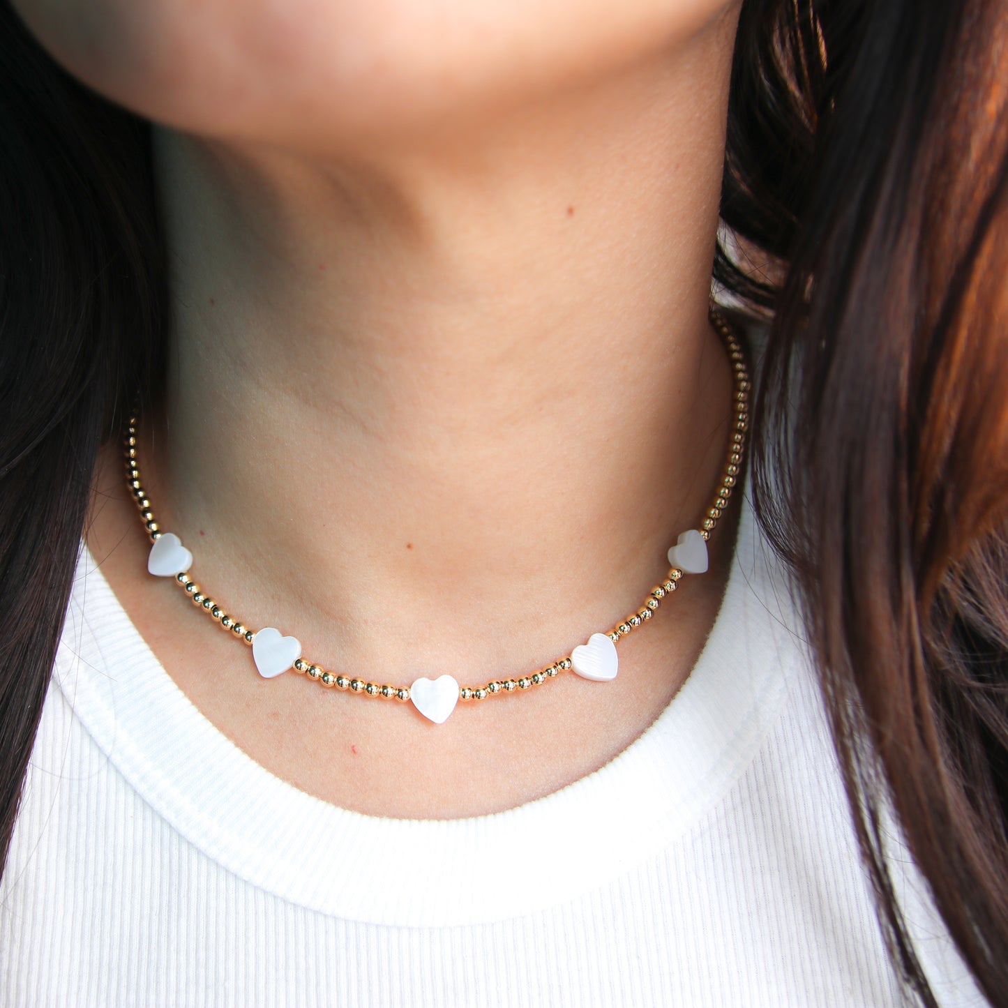 Hearts X Gold Ball Choker