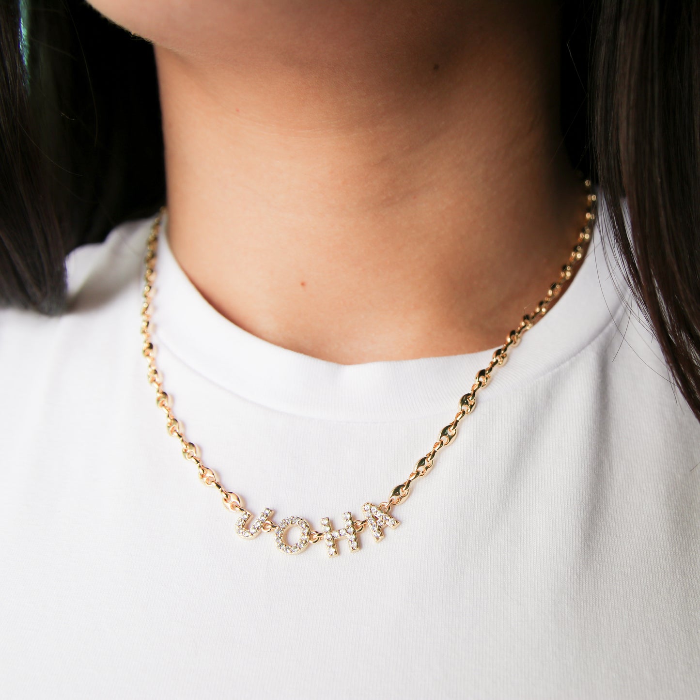 Pavé Name Mariner Chain Necklace