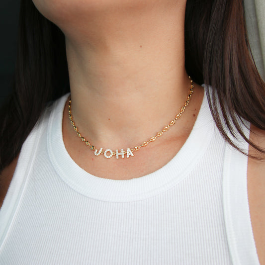 Pavé Name Mariner Chain Necklace