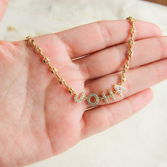 Pavé Name Mariner Chain Necklace